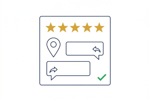 Google Bewertungen mit Antworten und Maps-Integration für lokale Sichtbarkeit