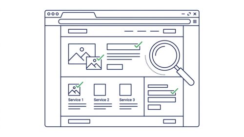 Website-Check mit Prüflinsen für SEO Audit und Sichtbarkeit