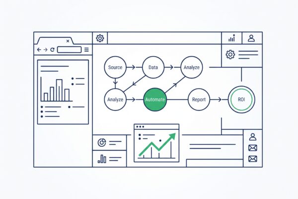 Tool-Dashboard zeigt Automation und ROI im Workflow