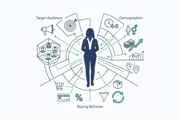 Buyer Persona Struktur mit Zielgruppe, Daten und Kaufmotiven