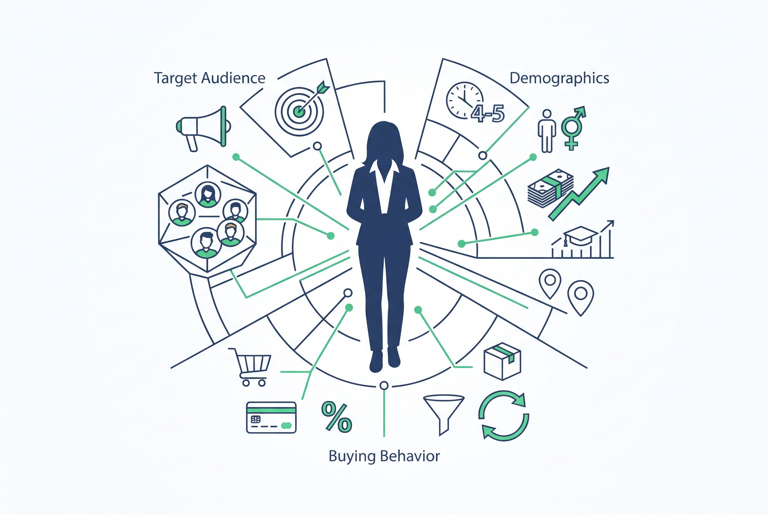 Buyer Persona Struktur mit Zielgruppe, Daten und Kaufmotiven